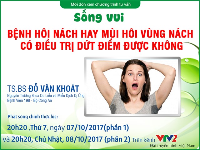 [Bác sĩ tư vấn] – Bệnh hôi nách hay mùi hôi vùng nách có điều trị dứt điểm được không