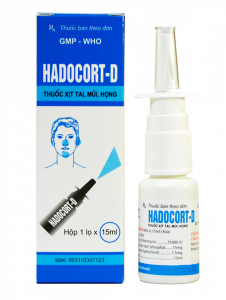 Thuốc xịt Tai, Mũi Họng Hadocort-D