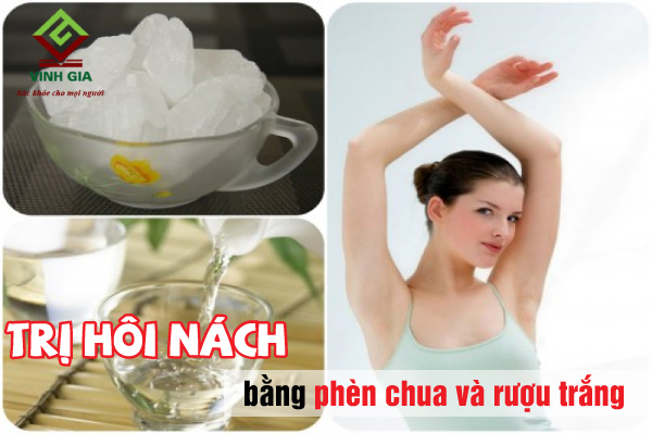 Phèn chua kết hợp rượu trắng giúp khử mùi hôi vùng da dưới cánh tay nhanh nhất