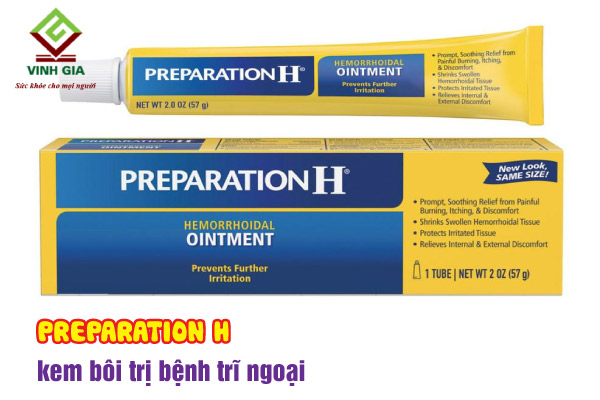 Preparation H sản phẩm ở dạng kem bôi giúp đẩy lùi hiệu quả các triệu chứng của bệnh trĩ ngoại