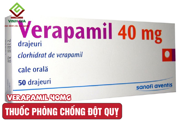 Thuốc phòng chống đột quỵ Verapamil 40mg Thuốc phòng chống đột quỵ Verapamil 40mg