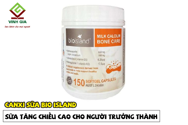 Canxi Milk Bio Island rất hay nhằm người rộng lớn cải tiến và phát triển độ cao tối đa