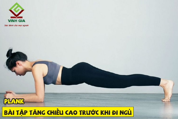 Tập động tác plank trước khi ngủ để tăng thêm chiều cao