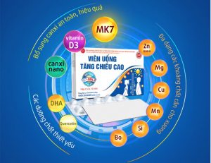 Viên uống tăng chiều cao chứa Canxi nano, Vitamin D3, MK7 Viên uống tăng chiều cao chứa Canxi nano, Vitamin D3, MK7