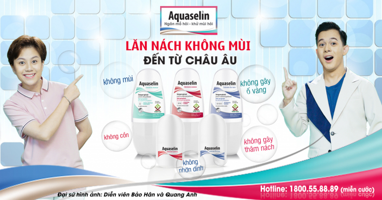 AQUASELIN – LĂN NÁCH KHÔNG MÙI, KHÔNG CỒN HIỆU QUẢ VƯỢT TRỘI CHO NHỮNG AI BỊ HÔI NÁCH, MỒ HÔI NÁCH