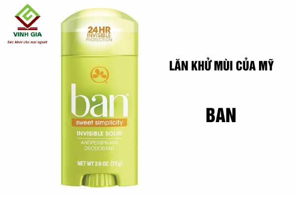 Lăn khử mùi nữ BAN Sweet Simplicity 73g của Mỹ Lăn khử mùi nữ BAN Sweet Simplicity 73g của Mỹ