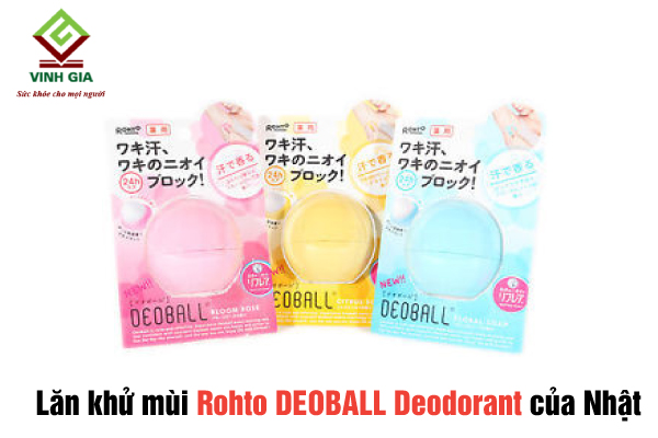 Lăn khử mùi trị hôi nách Rohto DEOBALL Deodorant 24 – 15g