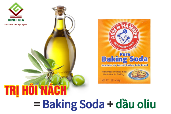 Dùng baking soda kết hợp dầu oliu để chữa hôi nách