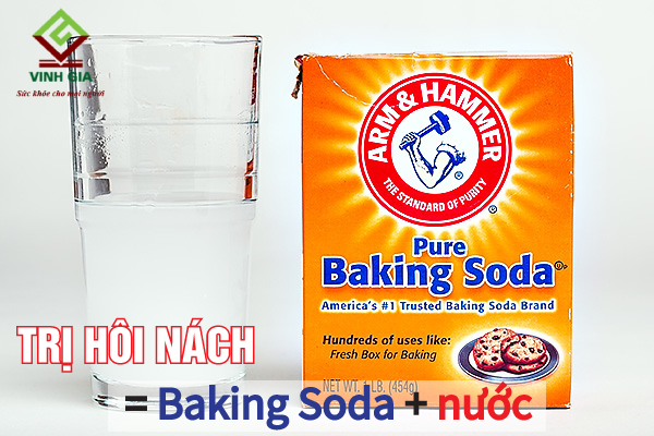 Hòa tan baking soda vào nước giúp khử mùi hôi từ nách an toàn