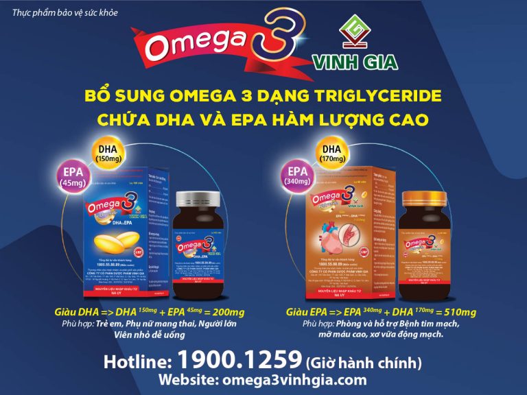 DƯỢC PHẨM VINH GIA RA MẮT BỘ SẢN PHẨM OMEGA 3 VINH GIA CHỨA OMEGA-3 DẠNG TRIGLYCERIDE VỚI DHA VÀ EPA CAO TỪ NAUY