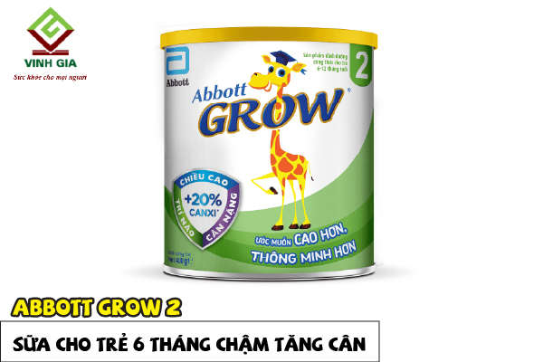 Sữa Abbott Grow 2 cho bé 6-12 tháng chậm tăng cân