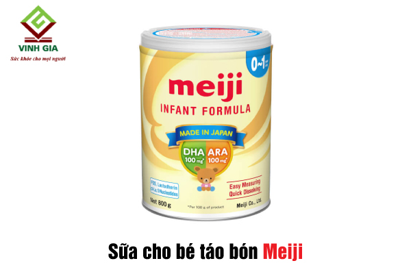 Các loại sữa không gây táo bón cho trẻ phải kể đến sữa Meiji Nhật Bản