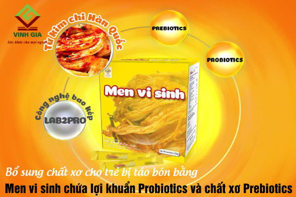 Men vi sinh chứa lợi khuẩn Probiotics và chất xơ Prebiotics từ kim chi Hàn Quốc