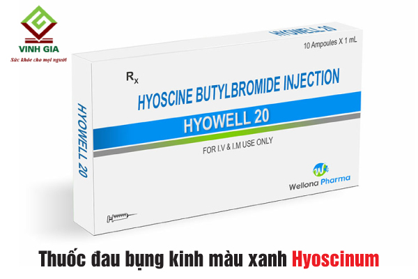Thuốc màu xanh giảm đau bụng kinh Hyoscinum phù hợp với mức độ nhẹ và trung bình