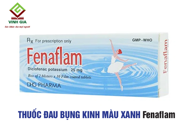 Uống thuốc đau bụng kinh viên màu xanh Fenaflam giúp giảm đau hiệu quả