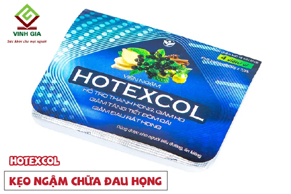 Viên kẹo ngậm đau họng Hotexcol Viên kẹo ngậm đau họng Hotexcol
