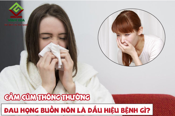 Đau họng và buồn nôn có thể là do bị cảm cúm