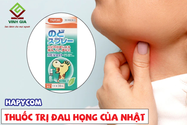 Lọ xịt của Nhật cải thiện triệu chứng đau họng Hapycom