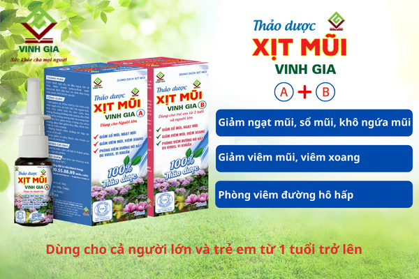 Thảo dược xịt mũi Vinh Gia hỗ trợ điều trị viêm mũi dị ứng Thảo dược xịt mũi Vinh Gia hỗ trợ điều trị viêm mũi dị ứng