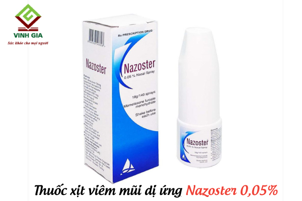 Thuốc xịt Nazoster 0,05% trị bệnh viêm mũi dị ứng Thuốc xịt Nazoster 0,05% trị bệnh viêm mũi dị ứng