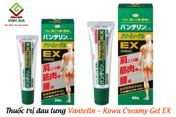 Vantelin – Kowa Creamy Gel EX hỗ trợ điều trị đau lưng đau xương khớp
