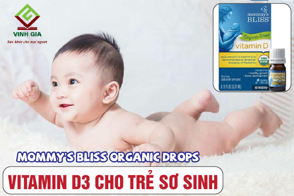 Mommy's Bliss Organic Drops bổ sung vitamin D3 cho bé sơ sinh