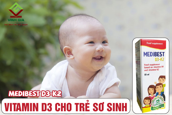 Sản phẩm bổ sung vitamin D3 cho bé sơ sinh Medibest D3-K2 Sản phẩm bổ sung vitamin D3 cho bé sơ sinh Medibest D3-K2