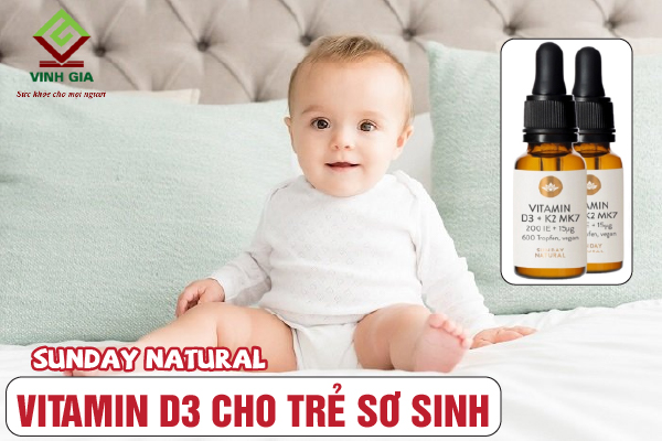 Sản phẩm cho trẻ sơ sinh Vitamin D3 K2 MK7 Sunday Natural Sản phẩm cho trẻ sơ sinh Vitamin D3 K2 MK7 Sunday Natural