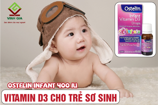 Vitamin D3 Ostelin Infant 400 IU dành cho trẻ sơ sinh
