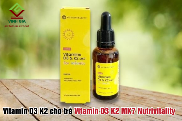 Vitamin D3 K2 MK7 Nutrivitality cho trẻ sơ sinh rất được tin dùng Vitamin D3 K2 MK7 Nutrivitality cho trẻ sơ sinh rất được tin dùng