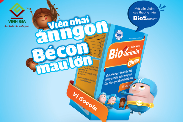 Sản phẩm kẹo biếng ăn Bio Acimin Chew bổ sung lợi khuẩn đường ruột Sản phẩm kẹo biếng ăn Bio Acimin Chew bổ sung lợi khuẩn đường ruột