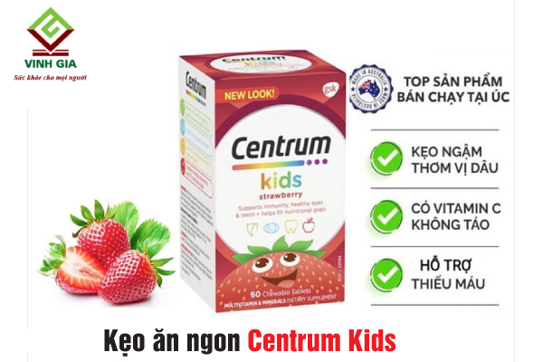 Sản phẩm kẹo dẻo vitamin tổng hợp cho bé biếng ăn Centrum Kids
