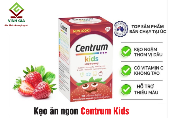 Sản phẩm kẹo dẻo vitamin tổng hợp cho bé biếng ăn Centrum Kids Sản phẩm kẹo dẻo vitamin tổng hợp cho bé biếng ăn Centrum Kids