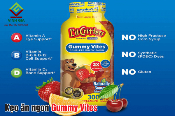 Sản phẩm kẹo Gummy Vites hình gấu ngộ nghĩnh kích thích bé ăn ngon Sản phẩm kẹo Gummy Vites hình gấu ngộ nghĩnh kích thích bé ăn ngon