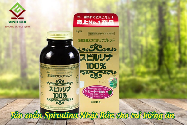 Sản phẩm tảo xoắn Spirulina Nhật Bản hộp 2200 viên cho bé biếng ăn