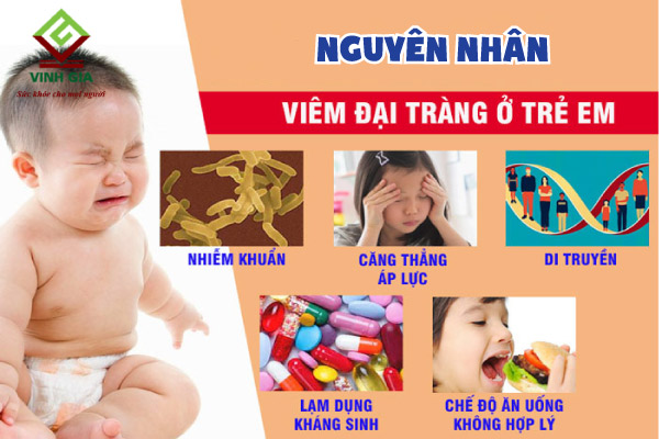 Một số nguyên nhân dẫn đến trẻ em bị viêm đại tràng