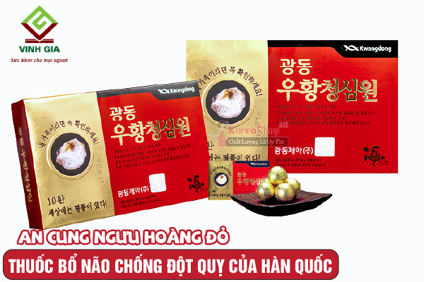 An Cung Ngưu Hoàng Đỏ Kwangdong Bổ Não Chống Đột Quỵ Hàn Quốc An Cung Ngưu Hoàng Đỏ Kwangdong Bổ Não Chống Đột Quỵ Hàn Quốc